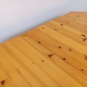 Table à manger octogonale vintage des années 80 en pin avec rallonge