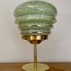 Vintage art deco globe table lamp in green and gold Clichy glass