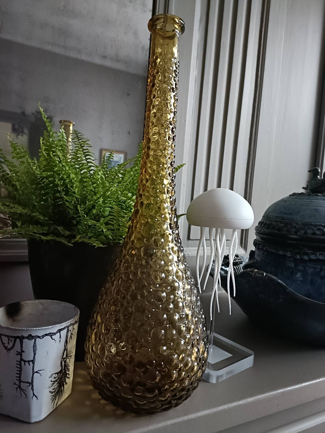 Bottle, carafe, soliflore in Empoli glass