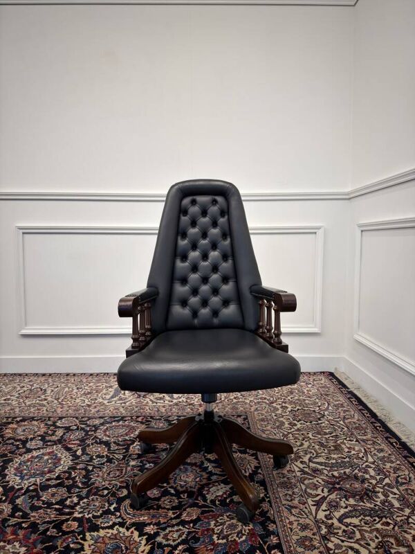 Chaise de bureau Chesterfield anglaise classique noire