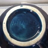 Blue and black Vallauris vase - sea foam