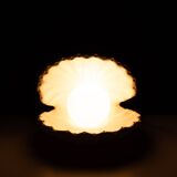 White Ceramic Shell Table lamp 1970s