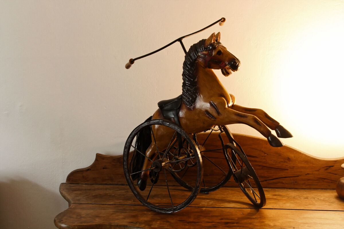 Old miniature horse tricycle
