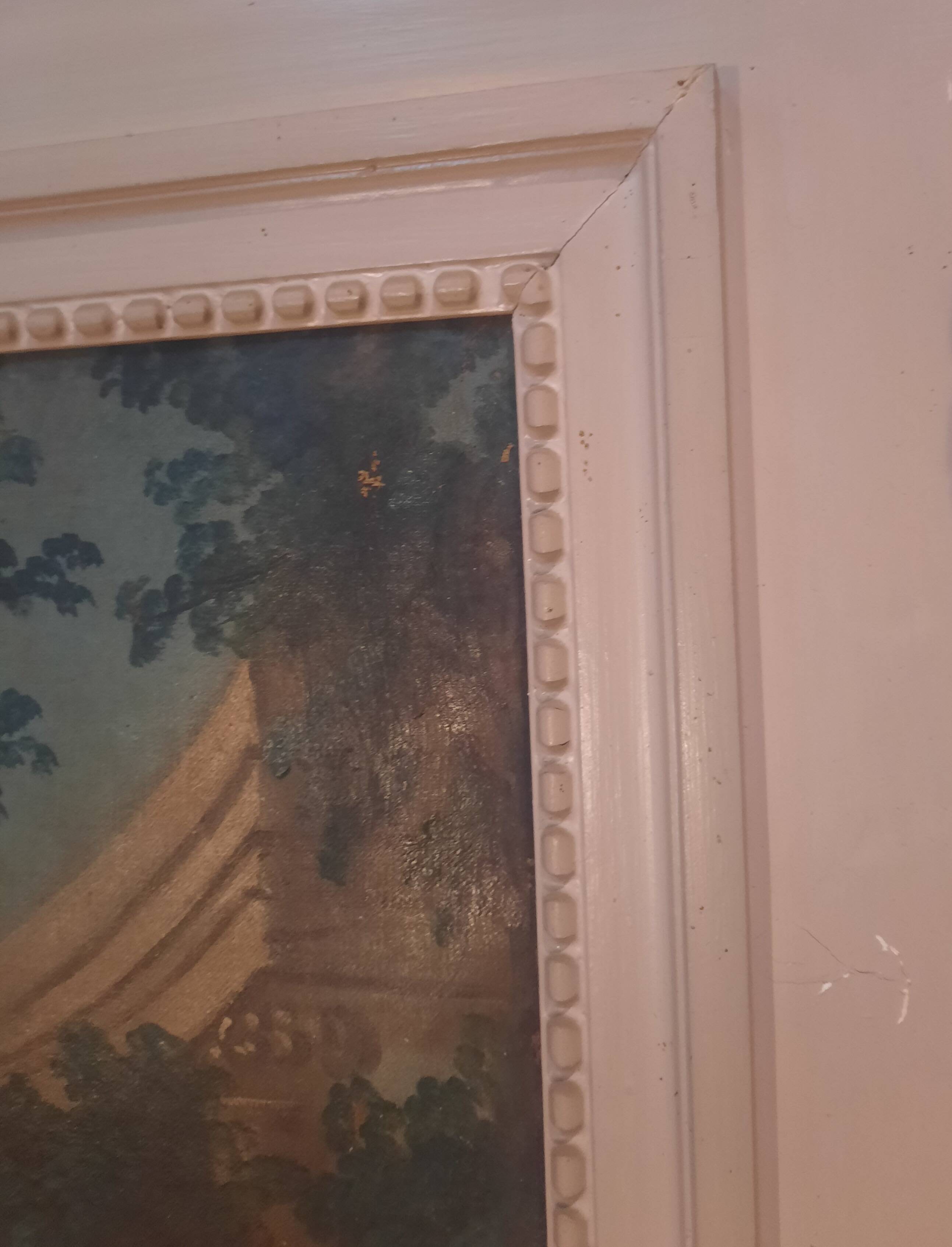 Large trumeau of woodwork mirror