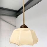 Curved glass Art Deco ceiling lamp, 1930s