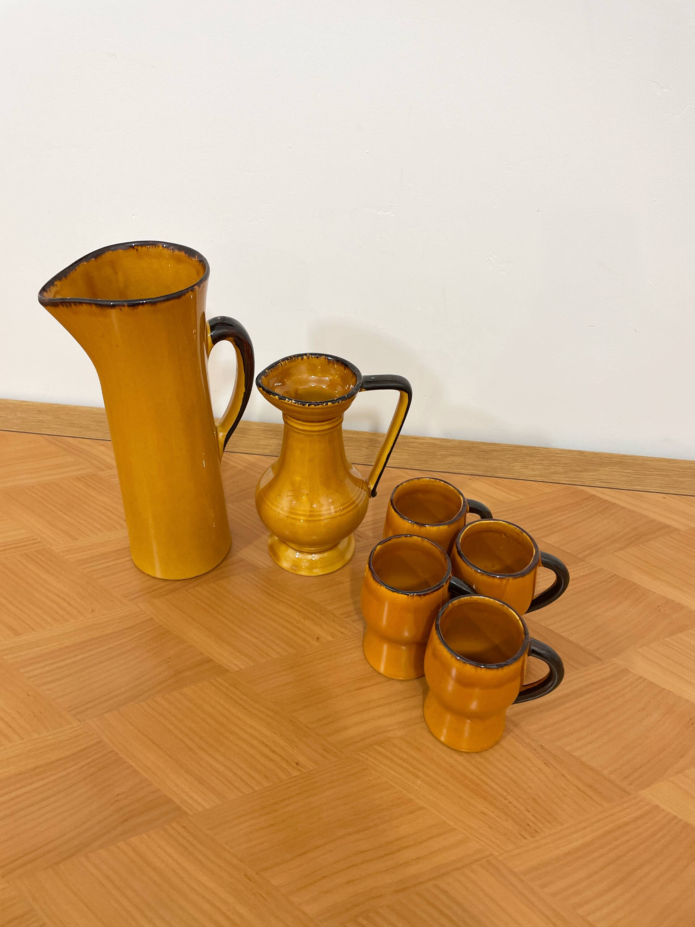 Ceramic orangeade service from Vallauris signed CPL - 1960s/70s