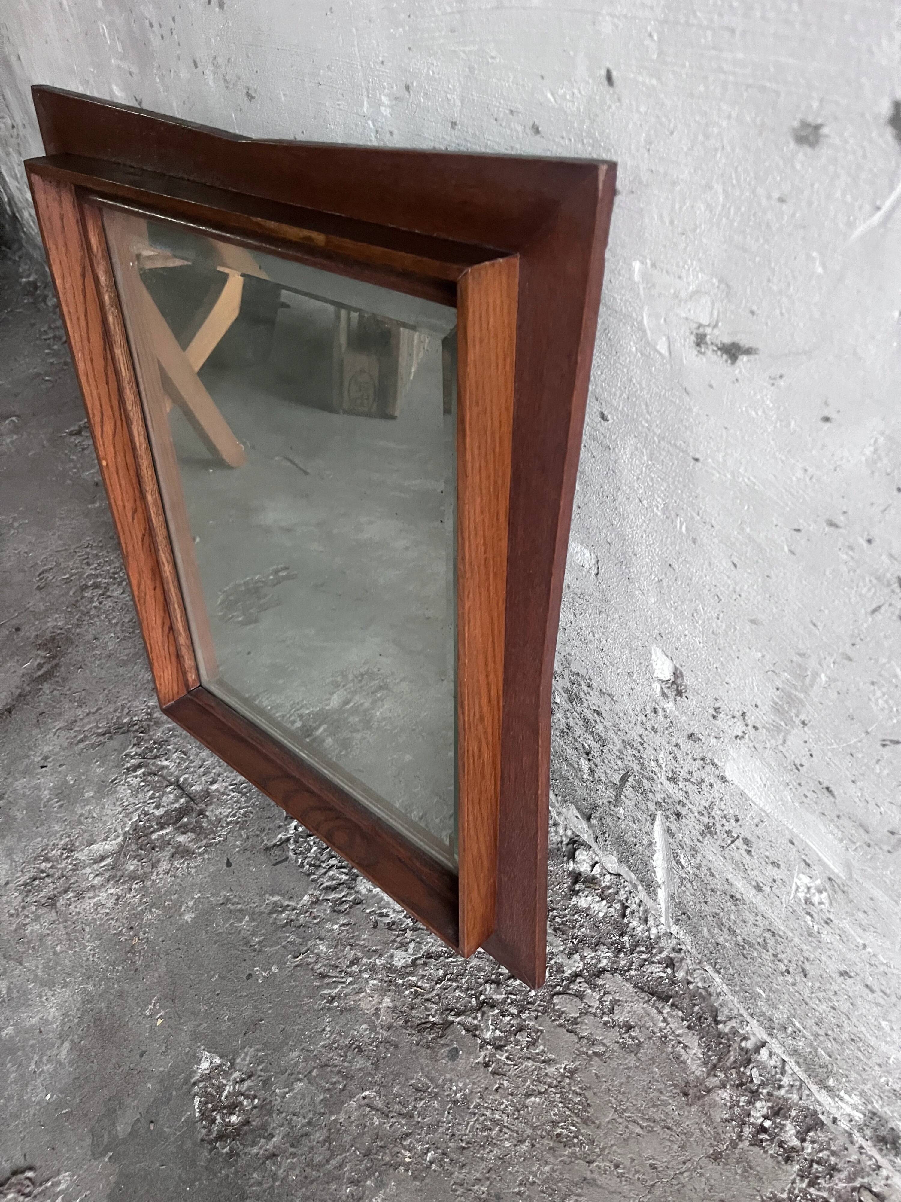 Sculptural wall mirror in wood, 1960s
