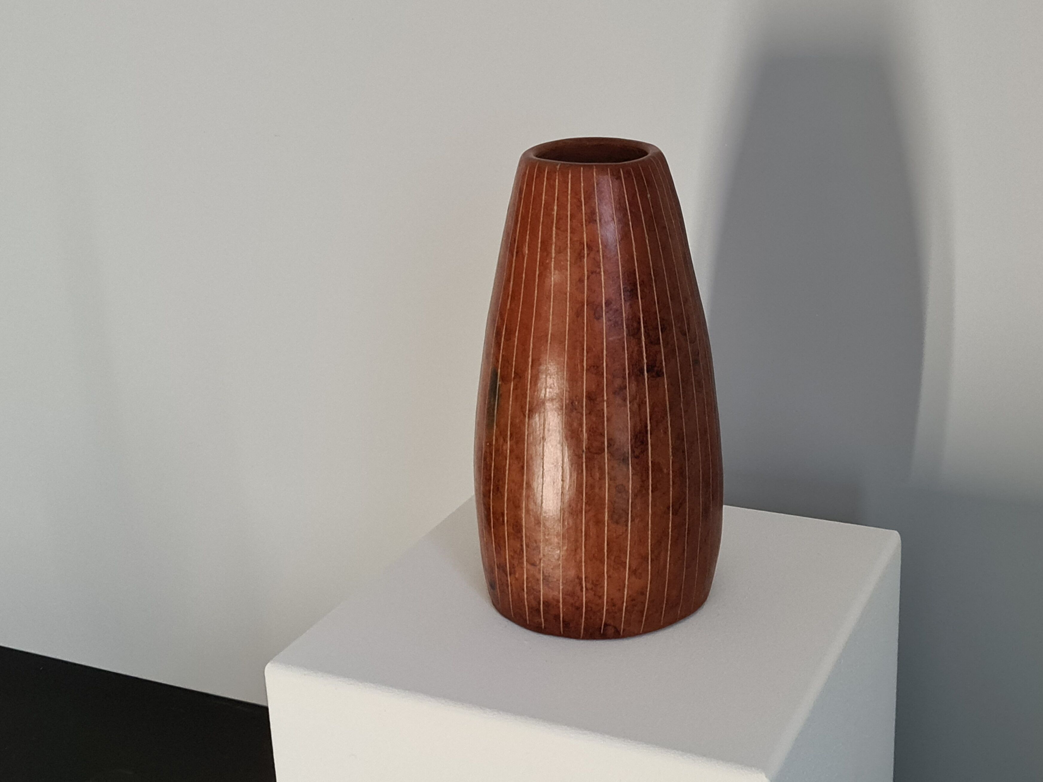 70s ridged ceramic vase