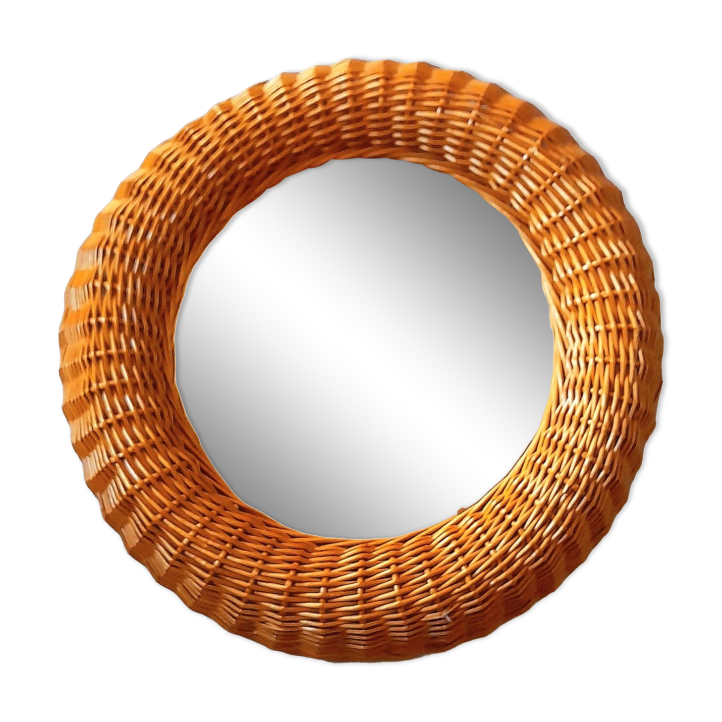 Rattan mirror 60s 47cm