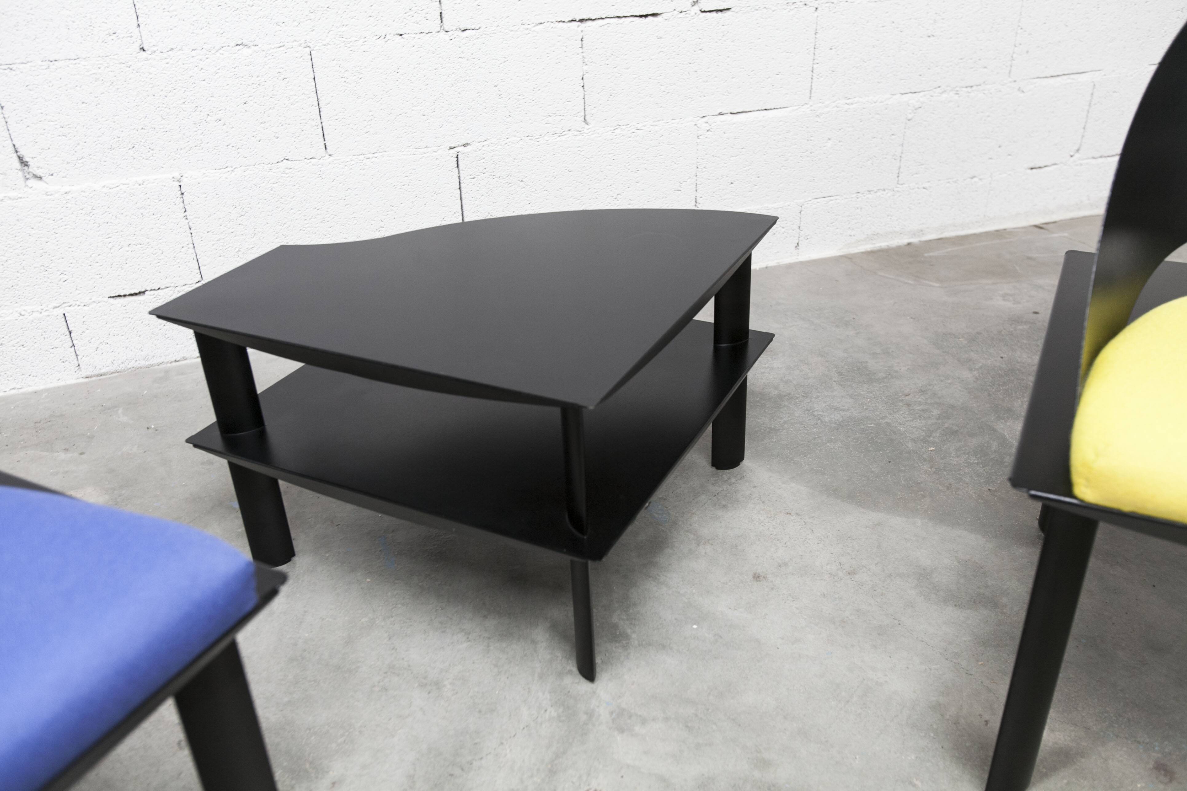 Set of 2 armchairs and coffee table designed by Patrice Bonneau, Genexco edition, 19