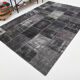 7x10 distressed black & gray vintage rug, 299x203cm
