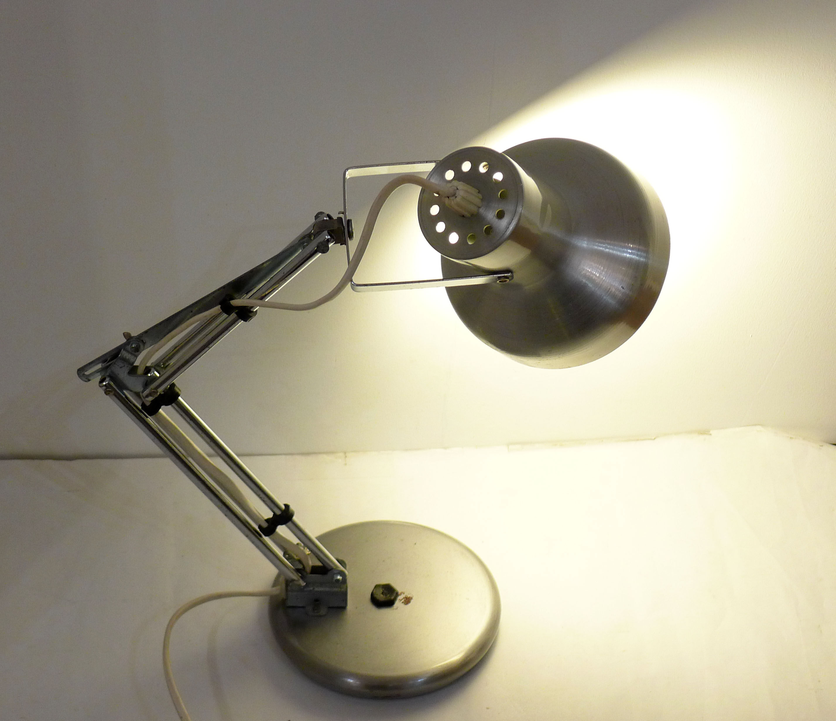 Chrome articulated office lamp