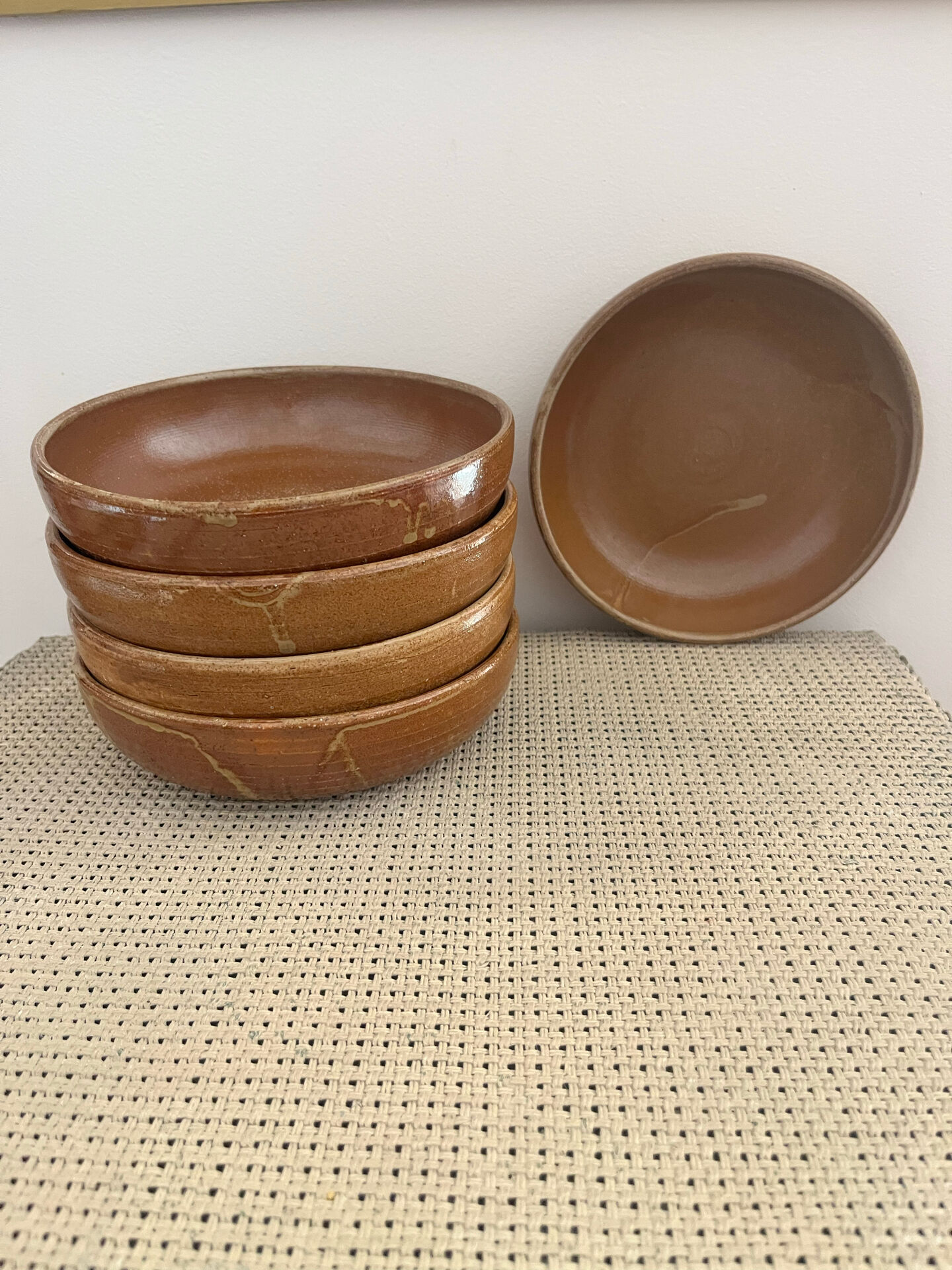 5 deep plates in stoneware