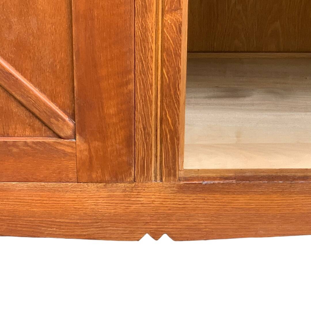 Vintage solid oak cross-braced wardrobe 1940