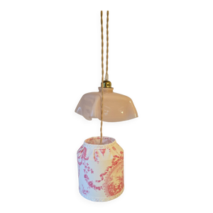 suspension abat jour - opaline rose