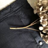 Antique black cotton pillowcase