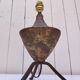 Brutalist lamp, patinated gold metal, Max Bre, 70s