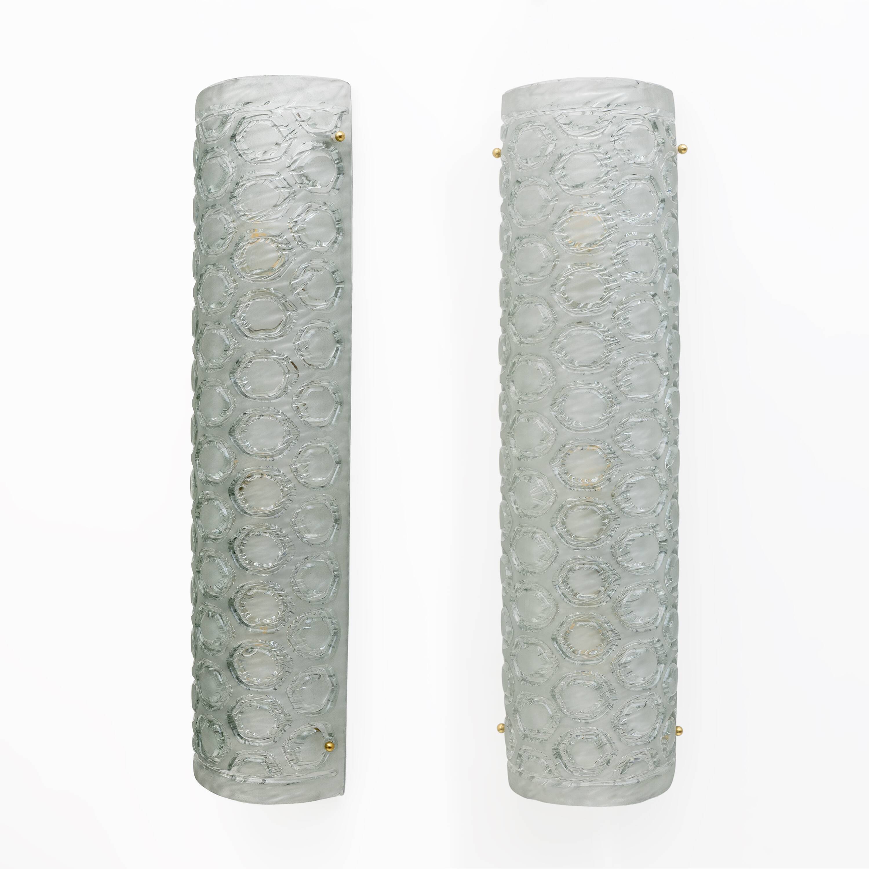 Pair of Modern Light Green Murano Glass Sconces