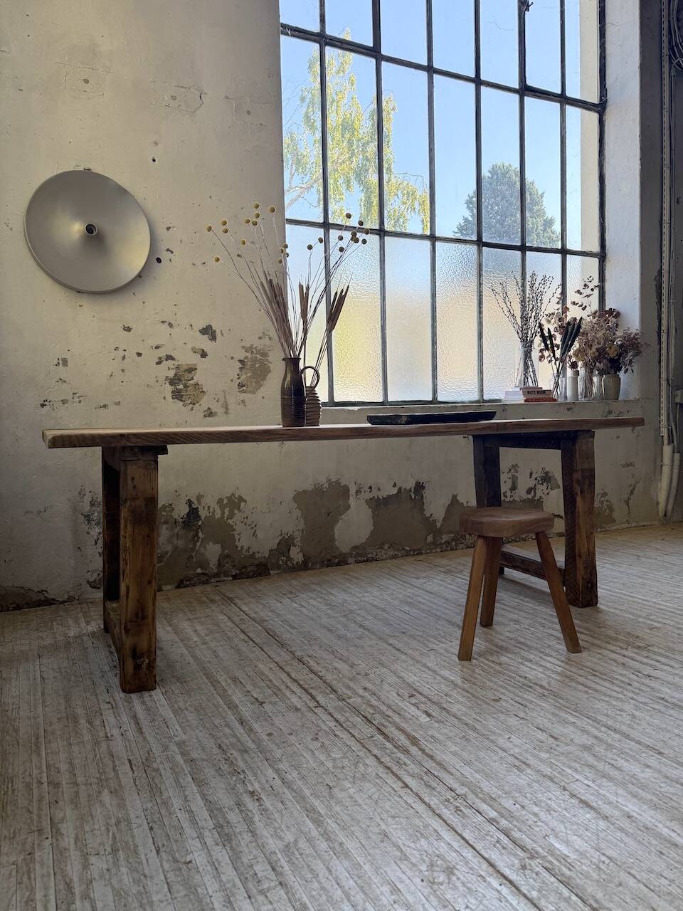 1950s pine farmhouse table 220cm