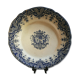 Rouen earthenware dish decorated coat of arms