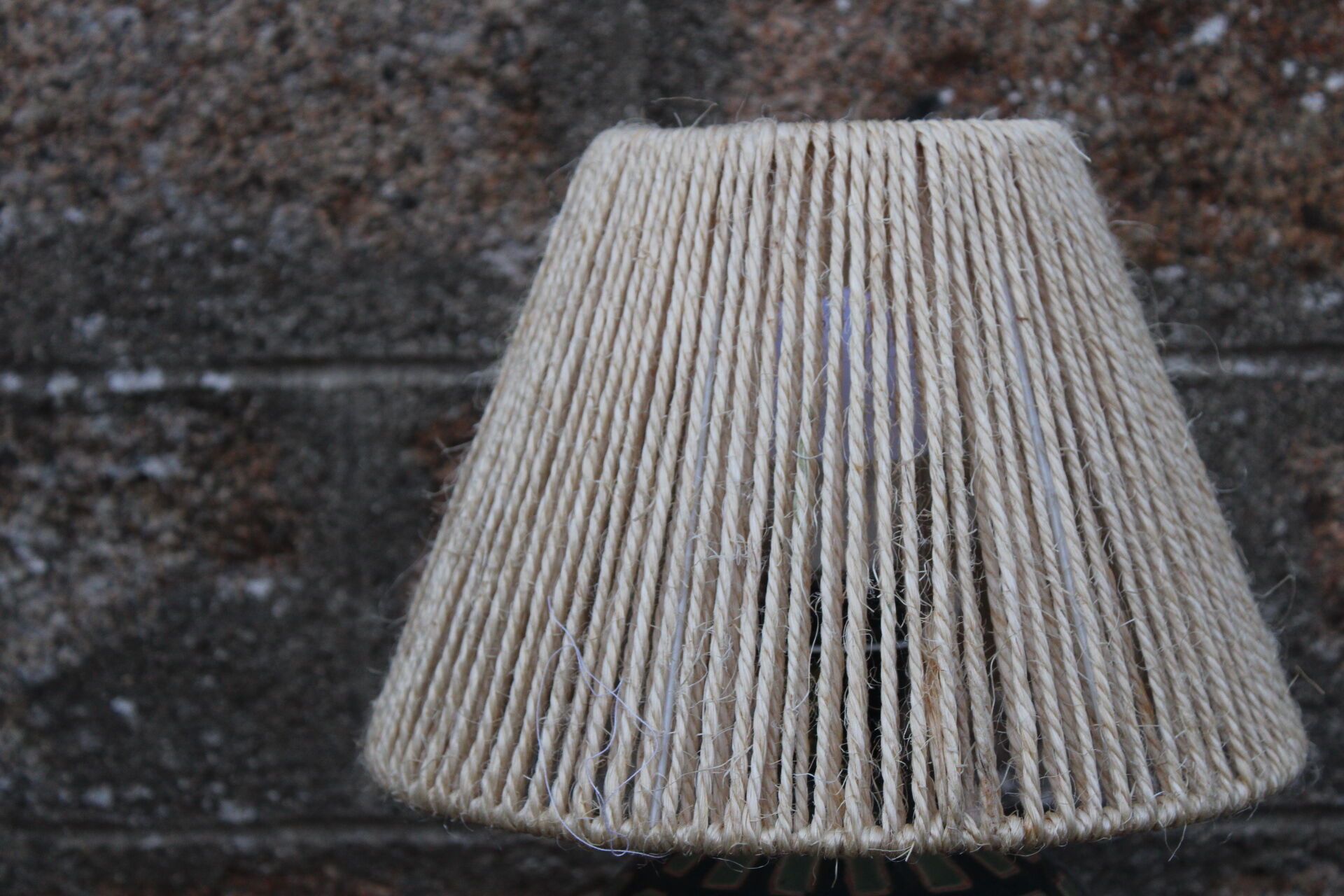 Ceramic lamp and rope shade