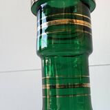 Unusual Large Vase/Candle Holder, Thick Glass, Fir Green, Decorative Carafe/Pitcher