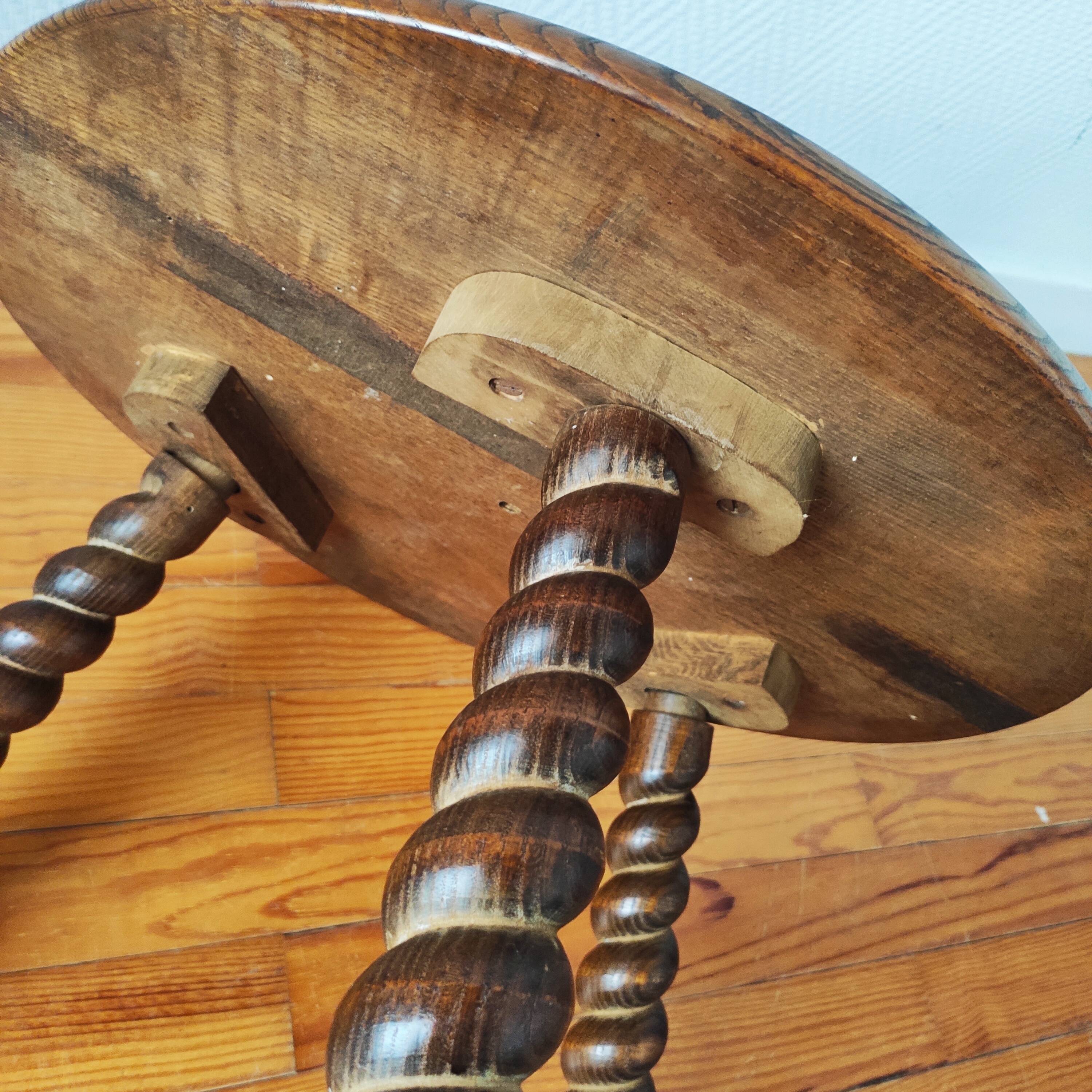 Brutalist tripod coffee table 1950