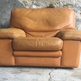 Roche Bobois leather armchair - cognac - 1990