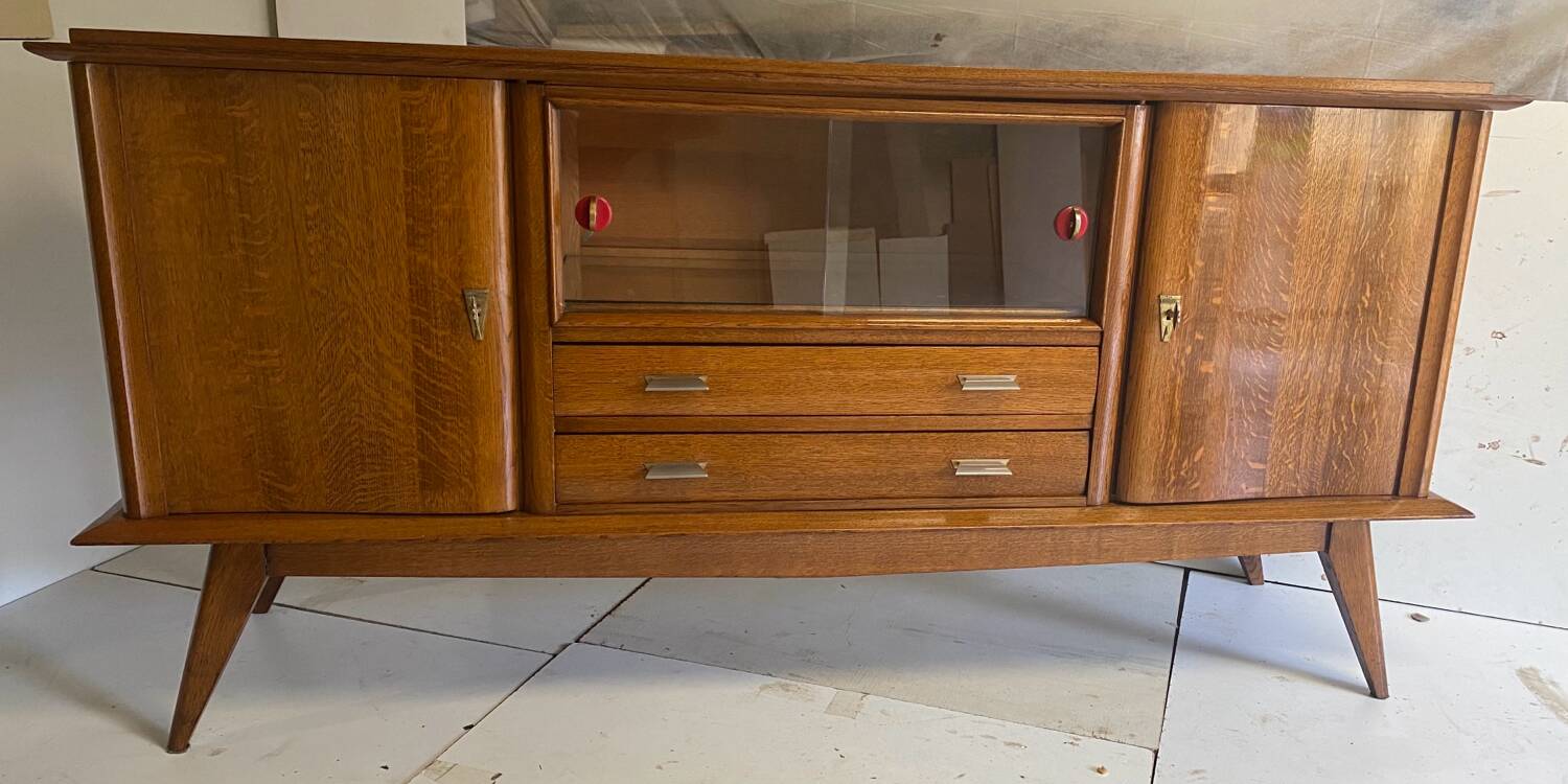 Oak sideboard with compass legs