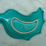 Empty cup pocket stylized leaf green ceramic enamelled verceram 1930 to 1940