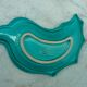 Empty cup pocket stylized leaf green ceramic enamelled verceram 1930 to 1940
