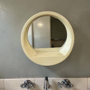 Vintage space age round wall mirror