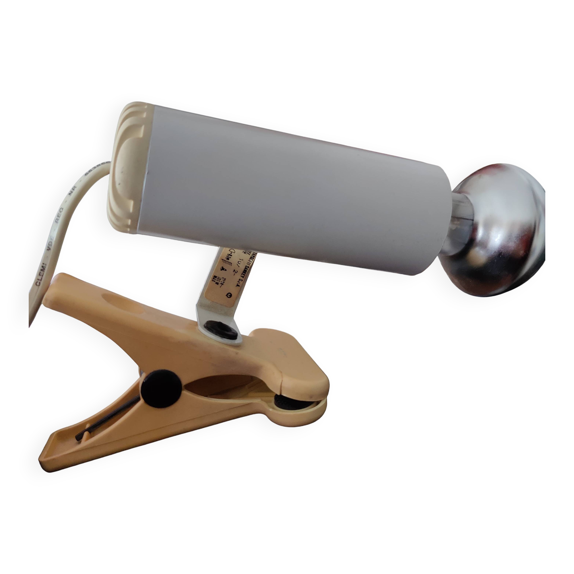 White clamp spotlight Targetti Sankey 1970s