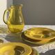 Set of 3 large flat green Italian plates D28.5