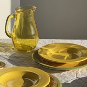 Lot de 3 grandes assiettes vertes plates italiennes D28,5