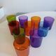 Set of 10 multi-colored water glasses Italy 1980