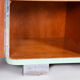 Turquoise Bauhaus three door wardrobe made in 1930s Czechia by Vichr a spol.