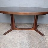 Baumann table + 2 wooden extensions ep 1970