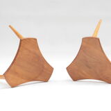 Lot of 2 beech and elm stools, France, 1950s
