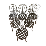 Lot de 6 chaises fer forgé