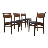 4x dining chair in teak, 1960s new upholstery