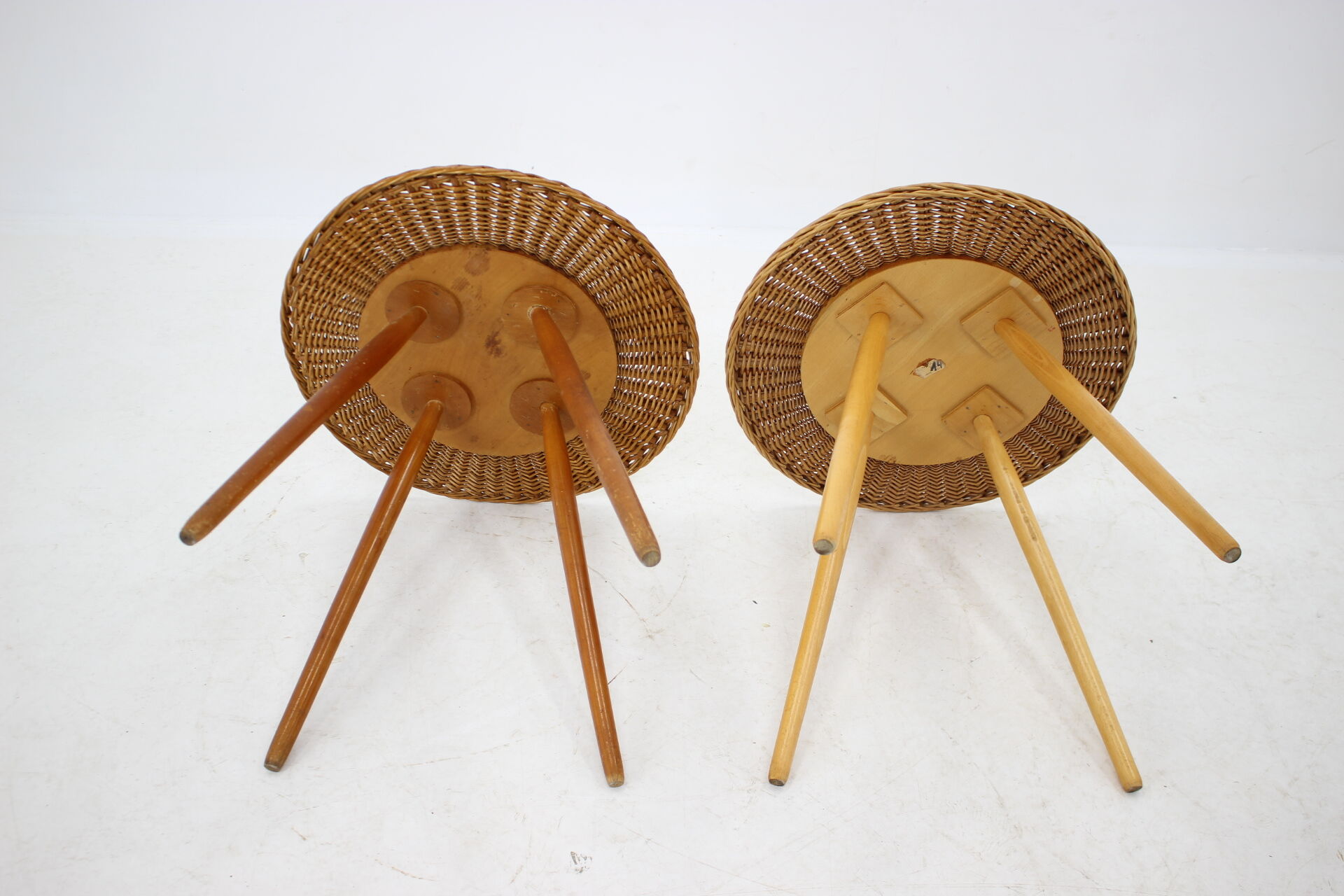 1970s Pair of Wooden Side Tables by ULUV, Czechoslovakia