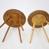 1970s Pair of Wooden Side Tables by ULUV, Czechoslovakia