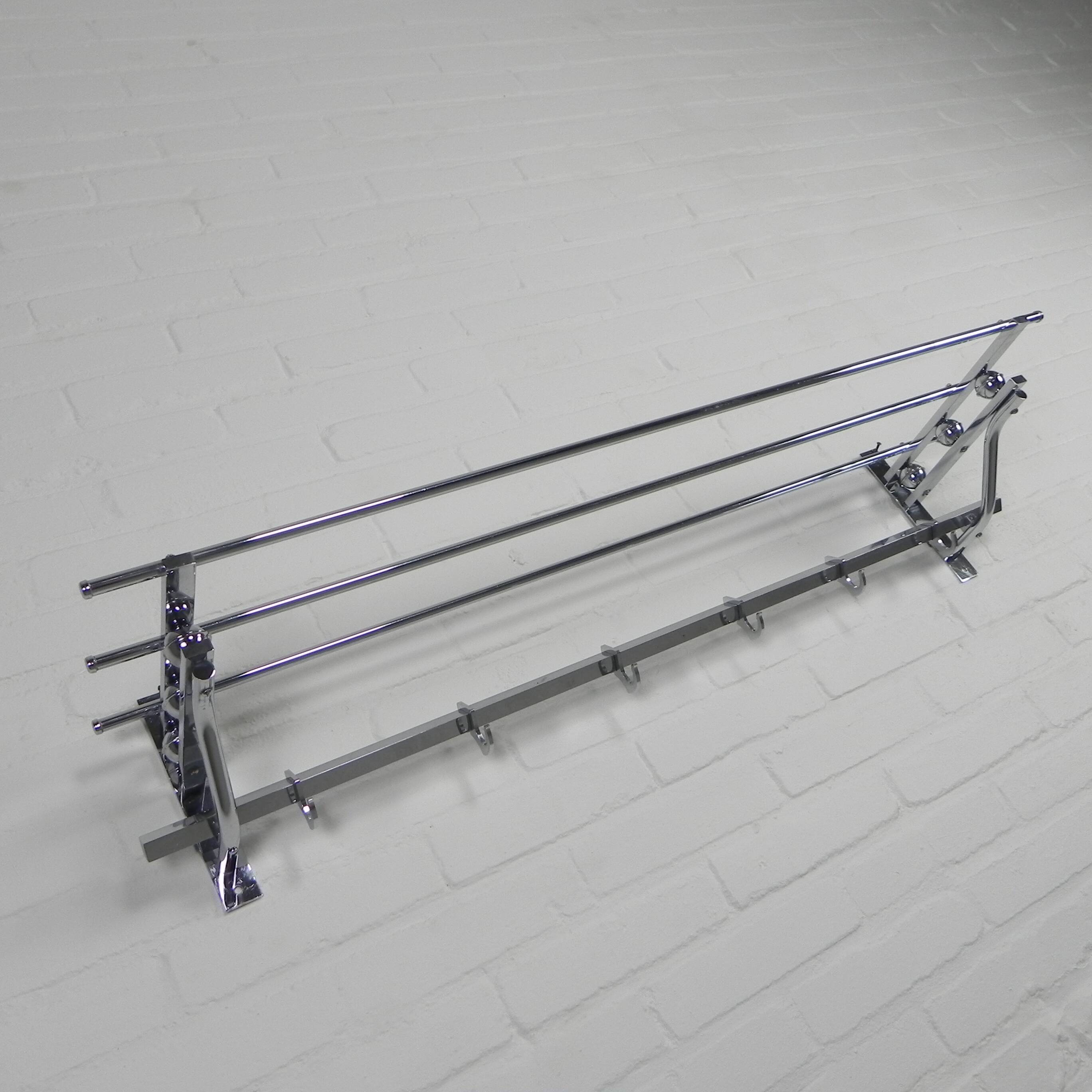 Art Deco wall coat rack with 6 hooks, 1930s