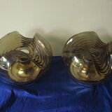 Pair of large wave lights by Koch & Lowy for Peill Putzler 1970s
