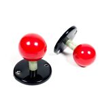 Vintage red enamel metal coat hooks