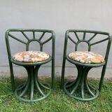 Pair of rattan armchairs