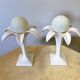 Pair of white ceramic palm tree lamps by Michael Andersen, 1970s