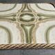 Ceramic tile trivet with vintage pattern woven wicker outline