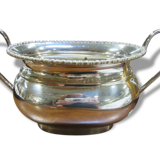 French sugar bowl in silver metal